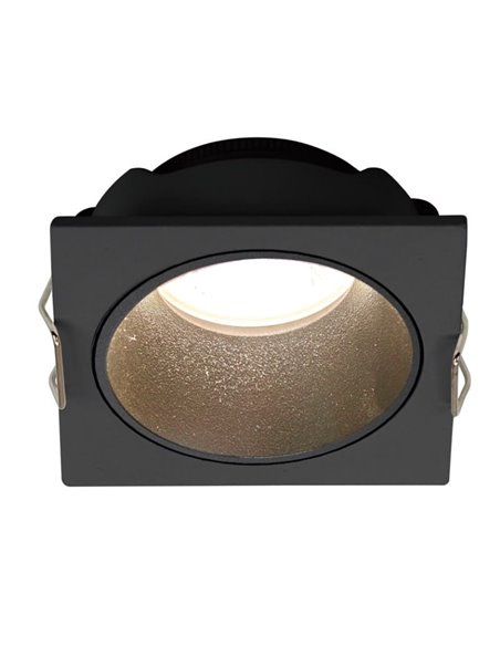 Aro empotrable cuadrado ANTILLA mini GU10 (no incl.) negro, corte Ø50mm