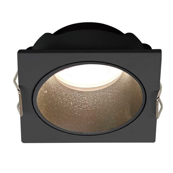 Aro empotrable cuadrado ANTILLA mini GU10 (no incl.) negro, corte Ø50mm