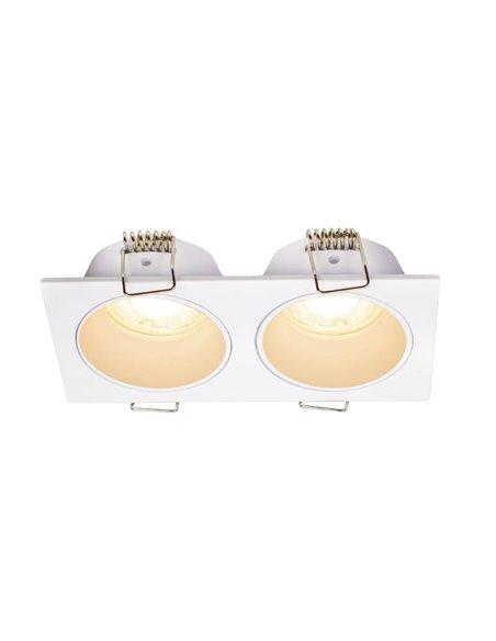 Aro empotrable cuadrado ANTILLA para 2 mini GU10 (no incl.) blanco, corte Ø100x50mm