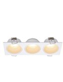 Aro empotrable cuadrado ANTILLA 3 luces mini GU10 (no incl.) blanco, corte Ø152x50mm