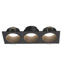 Aro empotrable cuadrado ANTILLA 3 luces mini GU10 (no incl.) negro, corte Ø152x50mm