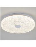Luminária de teto LED redonda FROZEN, dimerizável, Ø48cm, 45W 5220lm, CTT 2700K-5000K, branca, com controle remoto.