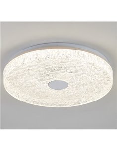 Plafón de techo LED regulable redondo FROZEN Ø48cm, 45W 5220Lm, CTT 2700K-5000K, blanco con mando