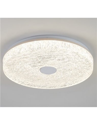 Plafón de techo LED regulable redondo FROZEN Ø48cm, 45W 5220Lm, CTT 2700K-5000K, blanco con mando