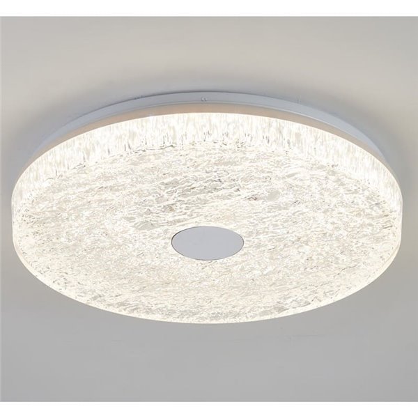 Plafón de techo LED regulable redondo FROZEN Ø48cm, 45W 5220Lm, CTT 2700K-5000K, blanco con mando