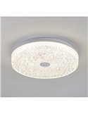 Luminária de teto LED redonda FROZEN, dimerizável, Ø39cm, 45W 5220lm, CTT 2700K-5000K, branca, com controle remoto.