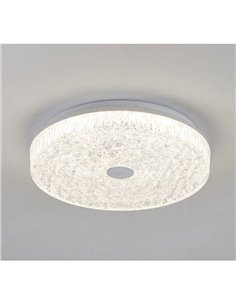Plafón de techo LED regulable redondo FROZEN Ø39cm, 45W 5220Lm, CTT 2700K-5000K, blanco con mando