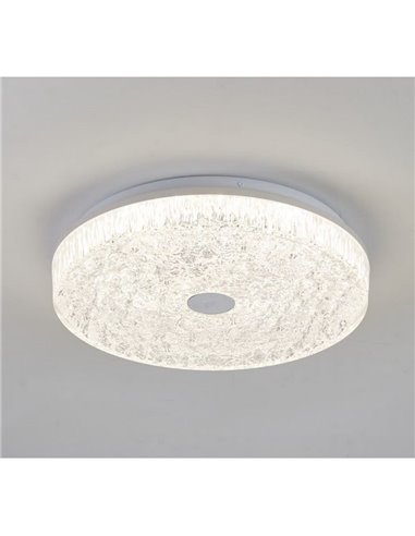 Plafón de techo LED regulable redondo FROZEN Ø39cm, 45W 5220Lm, CTT 2700K-5000K, blanco con mando
