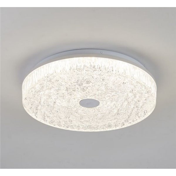 Luminária de teto LED redonda FROZEN, dimerizável, Ø39cm, 45W 5220lm, CTT 2700K-5000K, branca, com controle remoto.