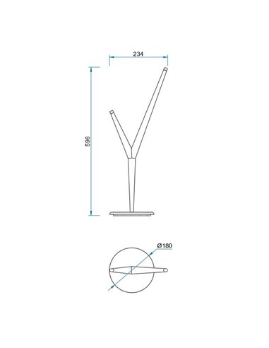 Lámpara de sobremesa LED decorativa 2 luces ARRECIFE oro, 4W 320Lm 3000K