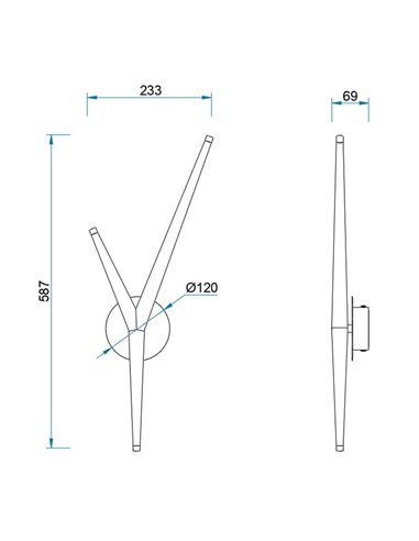 Aplique de pared LED con 3 luces ARRECIFE oro, 5,5W 450Lm, 3000K