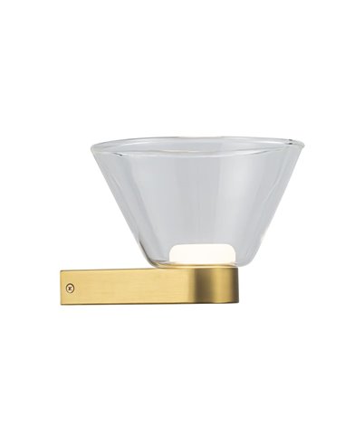Aplique LED de pared NEW YORK, SIMPLE, oro con tulipa transparente 5W 740Lm, 3000K 