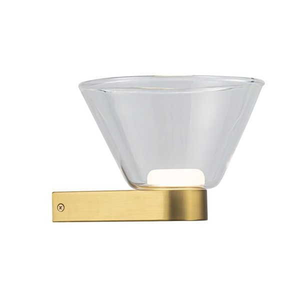 Aplique LED de pared NEW YORK, SIMPLE, oro con tulipa transparente 5W 740Lm, 3000K 