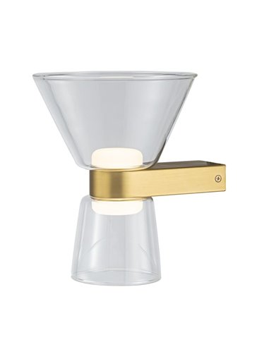 Aplique LED de pared NEW YORK doble, oro con tulipas transparentes 6W 960Lm, 3000K