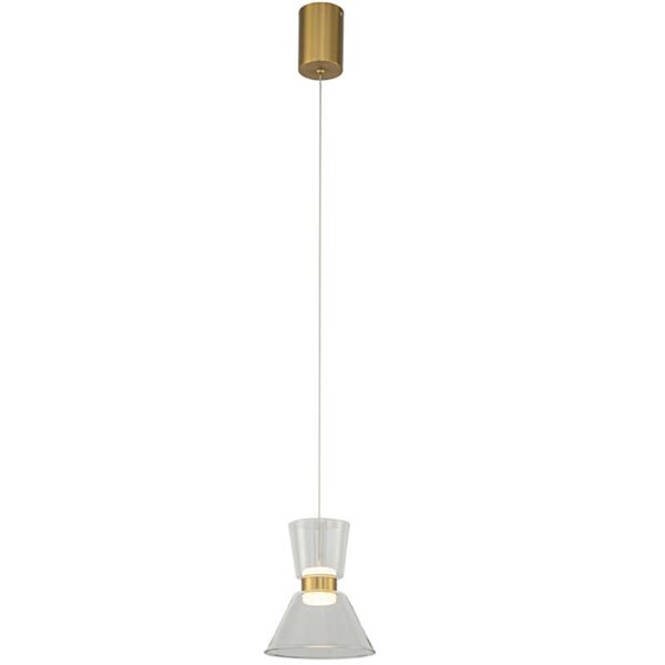 Lámpara colgante LED NEW YORK, 3000K 6W 960Lm, oro con tulipas transparentes
