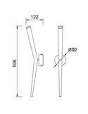 Aplique de pared LED luz arriba BOOMERANG, blanco, 6W 710Lm, 3000K