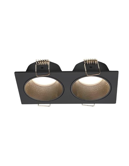 Aro empotrable cuadrado ANTILLA para 2 mini GU10 (no incl.) negro, corte Ø100x50mm