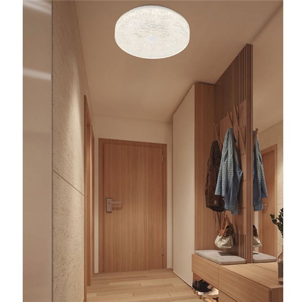 Plafonnier LED rond à intensité variable FROZEN Ø48cm, 45W 5220Lm, CTT 2700K-5000K, blanc avec télécommande