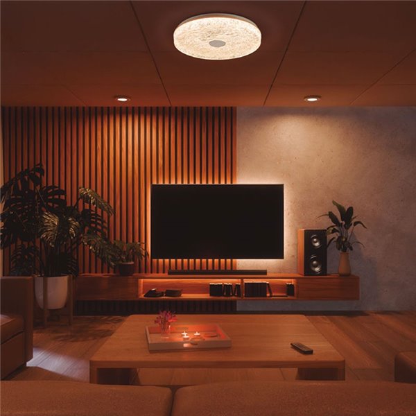 Plafonnier LED rond à intensité variable FROZEN Ø39cm, 45W 5220Lm, CTT 2700K-5000K, blanc avec télécommande