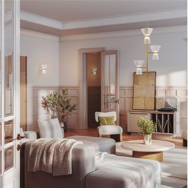 Plafonnier LED horizontal décoratif à 4 lampes NEW YORK, 3000K 24W 3700Lm