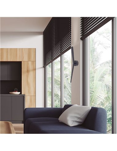 Aplique de pared LED luz arriba BOOMERANG, negro, 6W 710Lm, 3000K