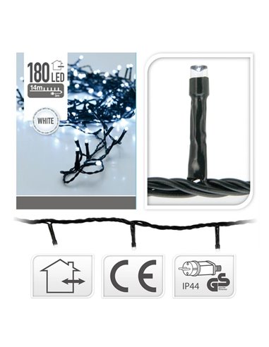 Guirnalda decorativa con función fija 180 LED Luz blanca fría Exterior -1650cm