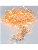 Guirnalda blanca navideña luz cálida 180 LED función fija con cable transparente  - 1650cm