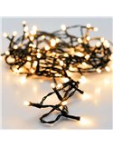 Guirnalda de luces navideña luz blanca cálida 120 LED fija cable verde - 1200cm