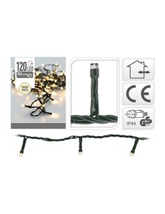 Guirnalda de luces navideña luz blanca cálida 120 LED fija cable verde - 1200cm 2