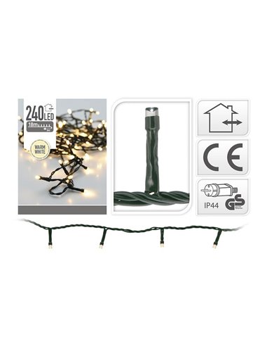 Guirnalda fija decorativa con 240 LED luz blanca cálida - 2100cm