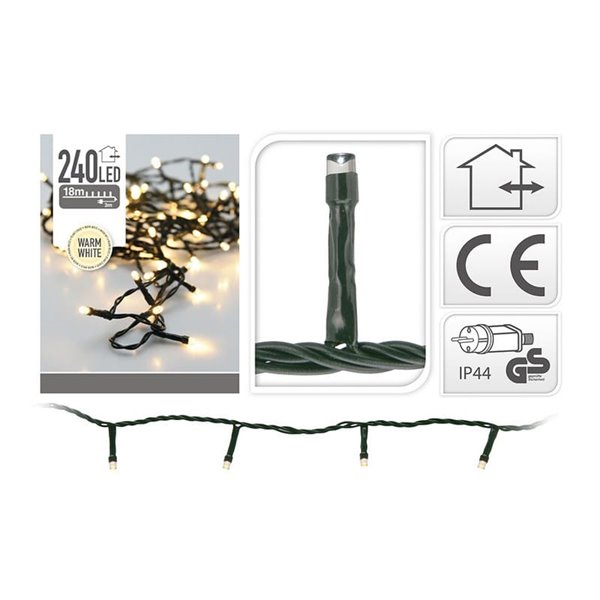Guirnalda fija decorativa con 240 LED luz blanca cálida - 2100cm