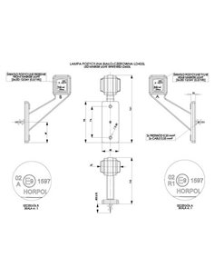 Klaxon LED carré LD 433, bras court, 12/24 V, homologué R1 et A, IP68 2