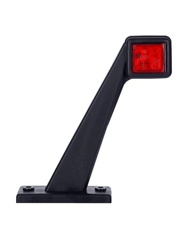 Sirene LED quadrada LD 422, braço longo e reto, 12/24V, homologada R1 e A, IP68.