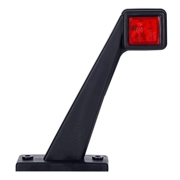 Sirene LED quadrada LD 422, braço longo e reto, 12/24V, homologada R1 e A, IP68.