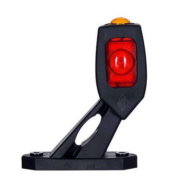 Sirene LED LD 2115 com 3 funções, braço curto e angulado, homologada para 12/24V R1, SM1 e A IP68.