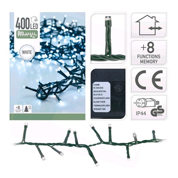 Guirlande multifonctionnelle de type « épineux » avec 400 LED blanc froid - 800 cm