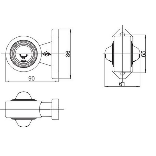 Cuerno LED LD 364 brazo corto, sin mano, 12/24V homologado R1 A
