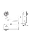 Cuerno LED de gálibo LD 366, brazo largo, 12/24V homologado R1 A derecho/izquierdo