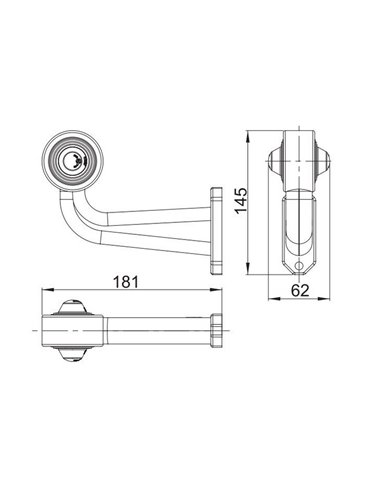 Avertisseur sonore de gabarit à DEL LD 366, bras long, 12/24 V, homologué R1 A, droite/gauche