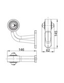 Cuerno LED de gálibo LD 367, brazo largo en L, 12/24V homologado R1 A derecho/izquierdo