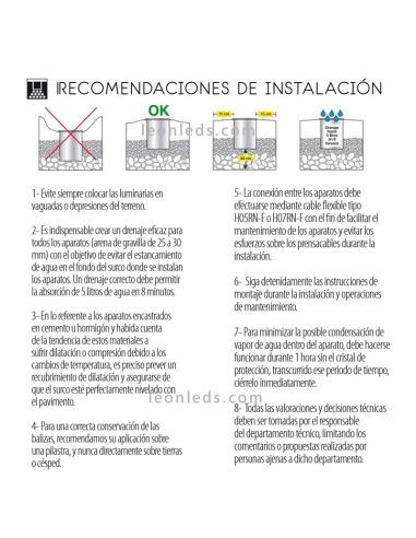 Foco LED Empotrable Walker 6.5w 3000K | Foco empotrable LED redondo Acero Inox | LeonLeds Iluminación