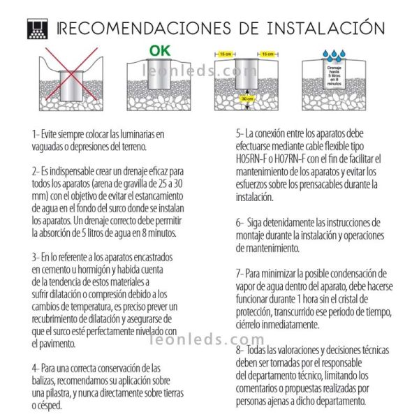 Foco LED Empotrable Walker 6.5w 3000K | Foco empotrable LED redondo Acero Inox | LeonLeds Iluminación