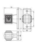 Cuerno LED cuadrado LD 450 corto y recto, 12/24V homologado R1 y A IP68