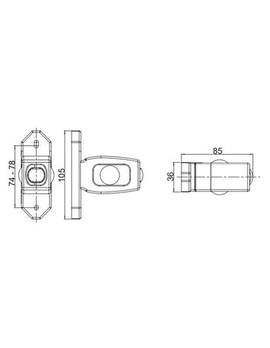 Cuerno LED 3 funciones, brazo corto 12/24V homologado R1, SM1 y A IP68