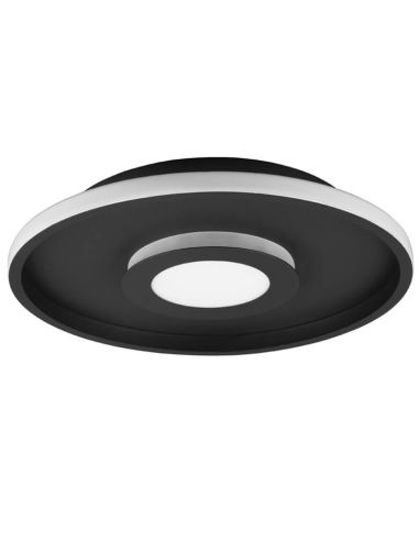 Plafón de techo LED Ascari para baño negro mate 35 W 4100 lm 3000 K IP44 regulable por interruptor Ø 40Cm