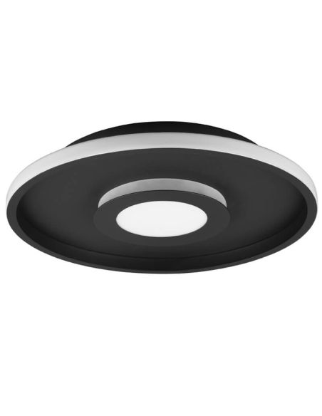 Luminária de teto LED Ascari para banheiro, preto fosco, 35W, 4100lm, 3000K, IP44, dimerizável por interruptor, Ø 40cm