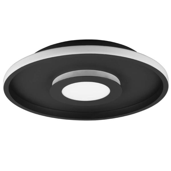 Plafón de techo LED Ascari para baño negro mate 35 W 4100 lm 3000 K IP44 regulable por interruptor Ø 40Cm