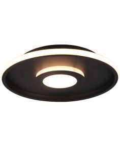 Plafón de techo LED Ascari para baño negro mate 35 W 4100 lm 3000 K IP44 regulable por interruptor Ø 40Cm