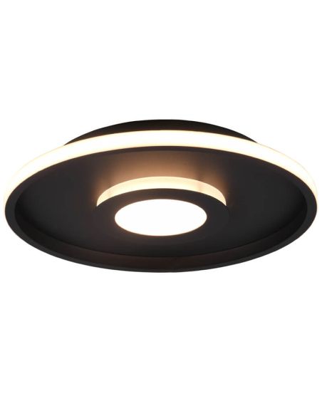 Plafón de techo LED Ascari para baño negro mate 35 W 4100 lm 3000 K IP44 regulable por interruptor Ø 40Cm