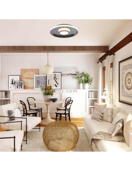 Plafón LED para baño moderno de diseño Ascari cromo 28 W 3200 lm 3000 K IP44 regulable